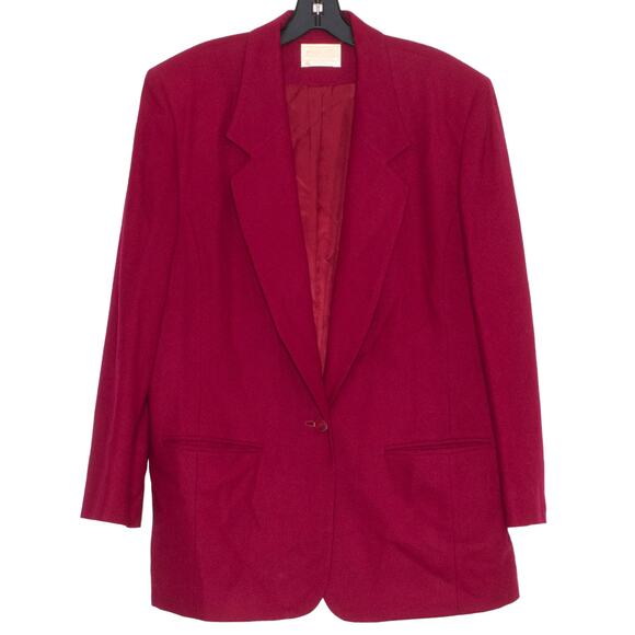 Vintage Pendleton Jacket Blazer Wool Minimalist Classic 90s Professional Red 16 - Picture 1 of 8